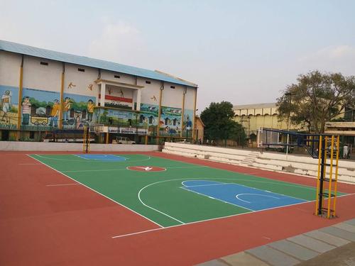 acrylic paint basketball court